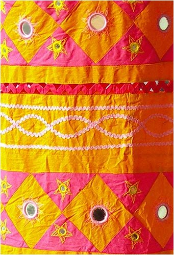 ShalinCraft Lampshades Multicolored Applique Embroidered Fabric Indian-Style