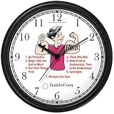 All of THE 7 HABITS #3 - White Youth (English Text) - Wall Clock from THE 7 HABITS - CLOCK COLLECTION by WatchBuddy Timepieces (Slate Blue Frame)