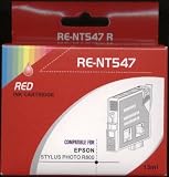 set of two compatible epson t0547 red inkjets for r800