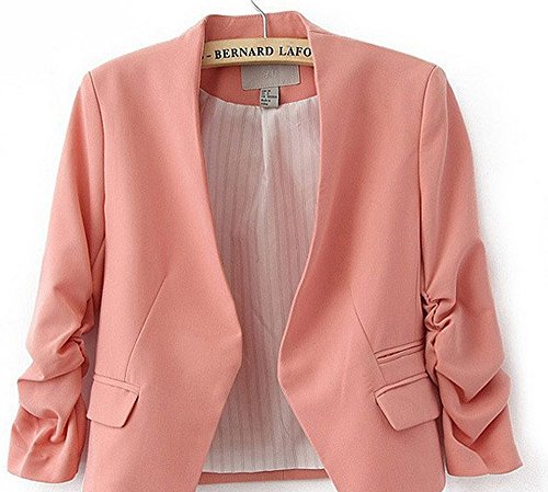 テーラードジャケット ドレス スーツ スリム　タイト　美しい　春　ヨーロピアン　シルエット 薄ピンク (オリジナル・ブレスレットとサシェセット)