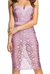 Strapless Spring Summer Winter Checkered Print Polyester/Spandex Lace Slit Club Dress/Party Dress/Midi Dress 