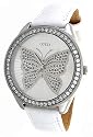 GUESS Women's White Leather Strap Watch