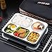 Leakproof Bento Lunch Box with 5 Compartments for Adults and kids Large Bento Box with Removable Stainless Steel Tray Lunch Bag Included On-the-Go Snack Meal Packing meal preparation School (black)