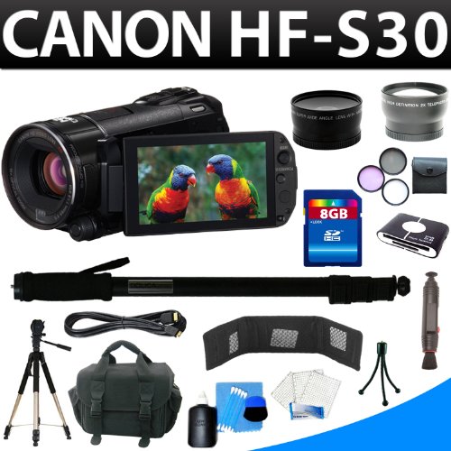 Canon Vixia Hf-s30 Hfs30 32gb Internal Flash Memory Camcorder + 8gb Complete Camorder Bundle Kit