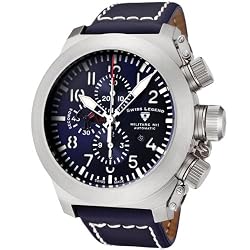 Swiss Legend Men's 1101-03-W Militare No1 Collection Automatic Chronograph Dark Blue Leather Watch With Winder