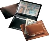 Millennium Leather Magnetic Money Clip Card Case with Window Small Leather