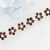 Brown Austrian Crystal Flower Hair Swirls Twists 6