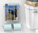 Chrome WALL MOUNT MAGAZINE RACK with TISSUE HOLDER
