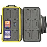 JJC MC-SDMSD24 Water-Resistant Holder Storage Memory Card Case & 12 Micro SD Cards (Black)
