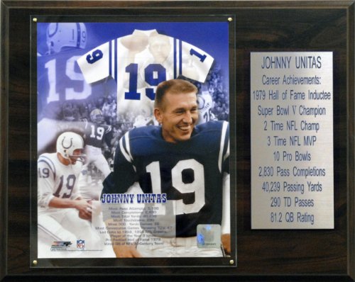 NFL Johnny Unitas Baltimore Colts Career Stat Plaque
