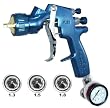 Anodized Blue FinishLine 3 Spray Gun Cupless DeVILBISS HVLP FinishLine 3 Value Spray Gun Kit with 1.3, 1.5 and 1.8mm Fluid Tips plus an Air Valve Regulator