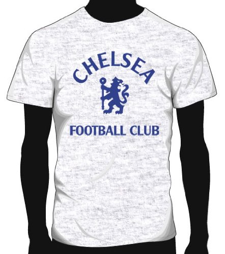 Chelsea FC Basic Logo Tee, Adult Medium - Ash Grey