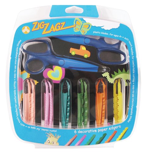 Zigzagz Paper Edgers Clamshell Set #1: Contains 2 Scissors and 6 Blades (Pack of 2)