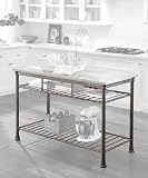 Home Styles Orleans Kitchen Island with Marble Top