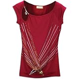 Baby Phat Women's Scoop Tee W/Trim at Neckline