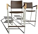 Strathwood Camano All-Weather Wicker Bar Chair with Teak Arm Rests, Set of 2