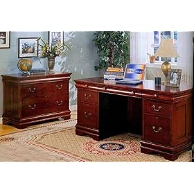 Cherry Finish Louis Philippe Desk And File CabineT