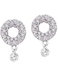 14K White Gold Diamond Dashing Diamonds Earrings