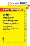 Wichtige Wirtschaftsverwaltungs- und Gewerbegesetze