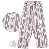 Pink and Gray Striped Flannel Pajama Pants for Women