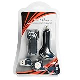 3 in 1 USB Retractable Data Cable + USB Wall Travel Charger + USB 12V Car Charger for HTC Droid Incredible
