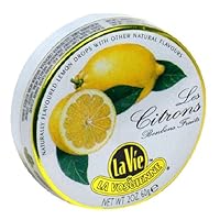 La Vie de La Vosgienne Lemon Hard Bonbons, 2-Ounce Tins (Pack of 10)