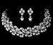 Bridal Jewelry, Rhinestone Floral Choker & Earring Set for Weddings 557