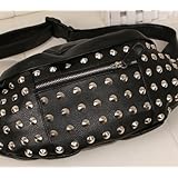 Big Mango Big Capacity Multipurpose Students New Chest Pack Male Summer Satchel Shoulder Bag Pocket Fashion Waist Bag Crossbody Bag of Outdoor with Rivets for Apple iphone 4 4s 5 5s Samsung Galaxy s3 s4 NOTE2 NOTE3 HTC MP3 Key Photo Credentials Cards Makeup and Automatic Umbrella