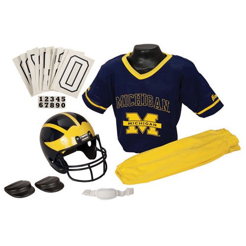Franklin Sports NCAA Michigan Wolverines Deluxe Youth Team Uniform Set, Small