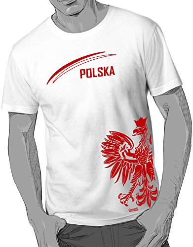 POLEN – POLSKA ADLER – FAN SHIRT – HERREN – T-SHIRT in Weiss by Jayess Gr. S