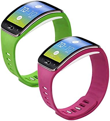 Dingyp 2pc Colorful Replacement Wrist Band Watch Strap/sport Bracelet for Samsung Gear S R750 Pink/green