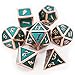 Haxtec 7PCS Metal Dice Set DND Dice D20 D12 D10 D8 D6 D4 for Dungeons and Dragons DND RPG MTG Table Games-Glossy Enamel Dice.