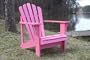 Pink Painted Cedar Adirondack Chair with Free Ottoman