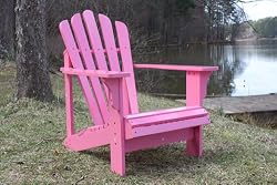 Pink Painted Cedar Adirondack Chair with Free Ottoman
