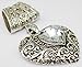 1set Jewelry Scarf Tube Buckle with Antique Rhinestone Heart Pendant Necklace Charm Scarf