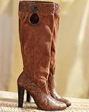 Croco and suede slouch boot