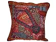 Indian Decorative Beaded Cushion Covers Dark Red Decorative Moti Floor Pillow Covers 24" FREE SHIPP