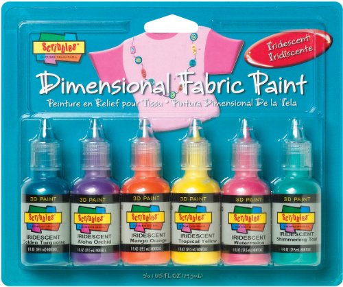 Scribbles Dimensional Fabric Paint 1 Oz. 6-Pack: Iridescent