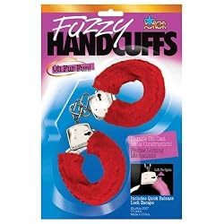 Sexy Soft Red Steel Fuzzy Furry Handcuffs Hand Cuffs