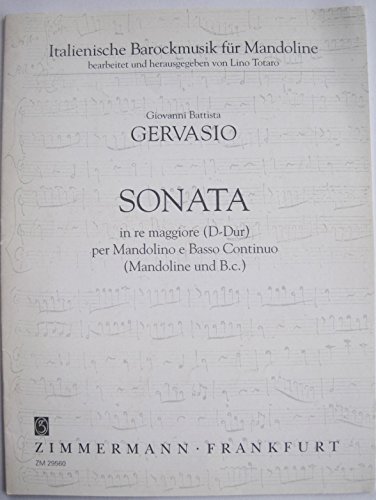 Sonata in Re Maggiore (D-Dur) per Mandolino e Basso Continuo (Mandoline und B.c.)
