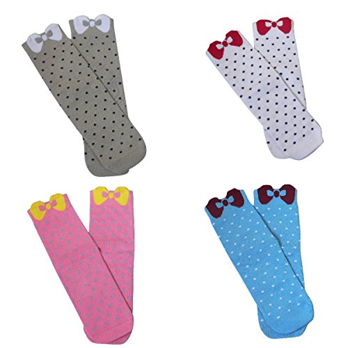 Rambutan Girls Bow Seamless Bamboo Socks Collection US 13-3