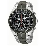 Pulsar Watch Chronograph Flight Tech Gear Mens Black Dial Alarm Gunmetal Satin Finish PF3197 by Pulsar