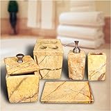 IMAGE OF Marble Stone Bath Set - AMAZON FOREST, Natural Brown