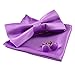 Alizeebridal Men's Solid Formal Banded Pre-tied Bow Ties Set