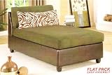 Sage Microfiber And Faux Leather Armless Chaise Lounger by Poundex