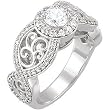 14K White Gold Diamond Engagement Ring Semimount - 0.67 Ct. - DOES NOT INCLUDE CENTER STONE