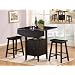 3 Pc Black Finish Counter Height Drop Leaf Pub Set with Saddle Stools