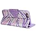 iPhone 6S Case, Style4U [Everlasting Shine] Zebra Design Premium PU Leather Stand Wallet Case with ID Credit Card / Cash Slots for Apple iPhone 6S / 6 + 1 Stylus and 1 Screen Protector [Purple Pink Zebra / Purple]