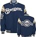 Milwaukee Brewers Current & Classic Logos Reversible Suede/Canvas Team Varsity Jacket