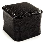 Black Snake Leather Style Box for Rings